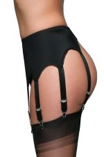 Charis – Schwarzer Vintage-Strumpfhalter mit 8 Halterungen