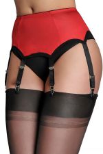 Roter Sexy Strumpfhalter mit 6 Strapsen – Barbara