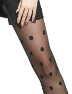 Pauline – Große Größen schwarze Strumpfhose mit Punkten – Adrian