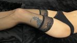 Fantasievolle halterlose Strümpfe mit Tattoo-Effekt – Ballerina 535