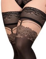 Selbsthaltende Strümpfe in großen Größen 5 oder 6, blickdicht – Ballerina 435