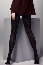 Amber – Schwarze blickdichte Nahtstrumpfhose – Veneziana