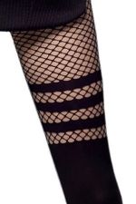 Luna – Fantasie Strumpfhose mit grobmaschigem Netz und blickdicht – Veneziana