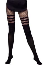 Luna – Fantasie Strumpfhose mit grobmaschigem Netz und blickdicht – Veneziana