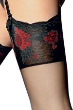 Nadia – Schwarze Fantasie-Strümpfe für Strumpfhalter 15 Den – Veneziana