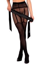Milly – Damenstrumpfhose mit Straps- und Halteroptik in Schwarz – Livco