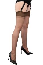 Nylonstrümpfe Größe 5 und 6 für Strapsgürtel – Farbe Chocolat – GIO