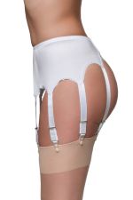 Charis – Weißer Vintage-Strumpfhalter mit 8 Haltern