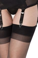 Roberta – Nahtstrümpfe aus Feintüll für Strumpfhalter, 6 Den – Veneziana