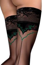 Schwarze Sexy Halterlose Strümpfe mit Naht – Ballerina 563