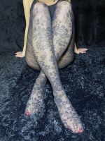 Roxane – Schwarze Strumpfhose große Größen mit Blumenmuster – Veneziana