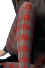 Twist – Strumpfhose mit rotem und grauem Printmuster – Fiore