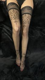 Sexy schwarze halterlose Strümpfe – 447 Ballerina