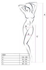 Rote Netzstrumpfhose mit Strumpfhalter-Effekt – S024 Passion