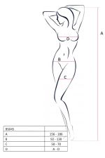 Weißer Offener Bodystocking mit Strumpfhalter-Effekt – BS045 Passion