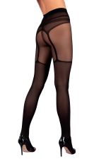 Milly – Damenstrumpfhose mit Straps- und Halteroptik in Schwarz – Livco
