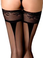 Sexy selbsthaltende Strümpfe mit Rückennaht-Effekt – Ballerina 556