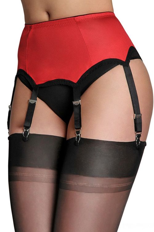 Roter Sexy Strumpfhalter mit 6 Strapsen – Barbara