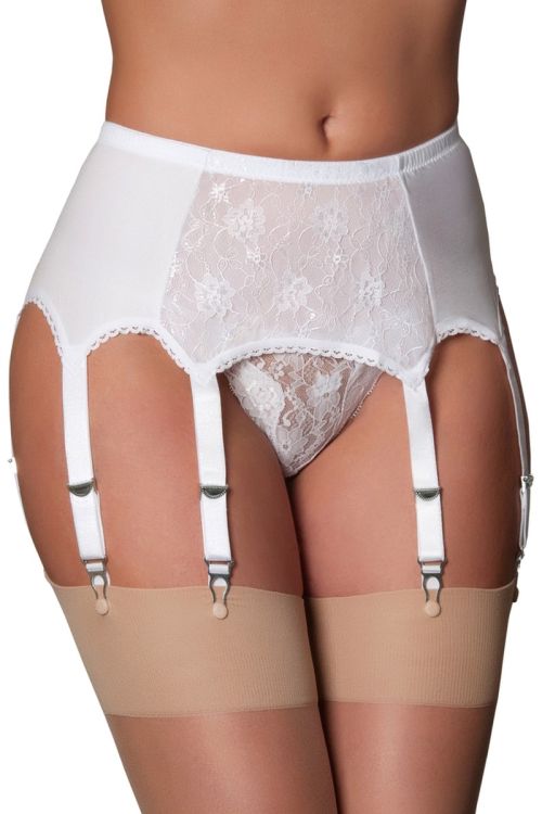 Candice – Weißer, sexy Strapsgürtel mit 8 Haltern