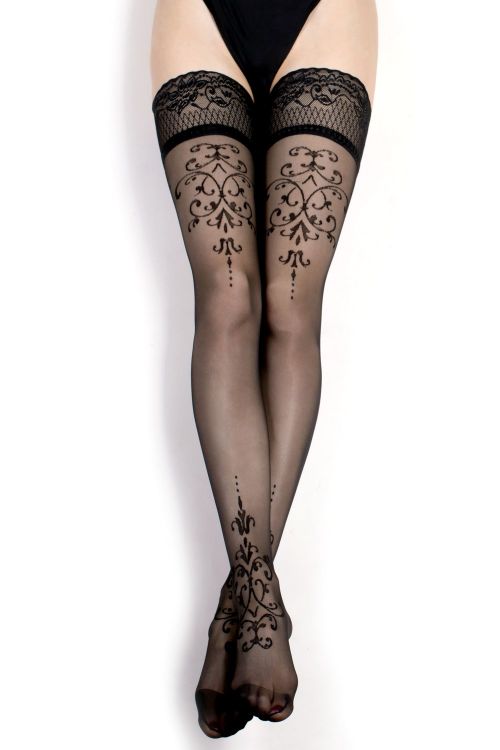 Sexy schwarze halterlose Strümpfe – 447 Ballerina