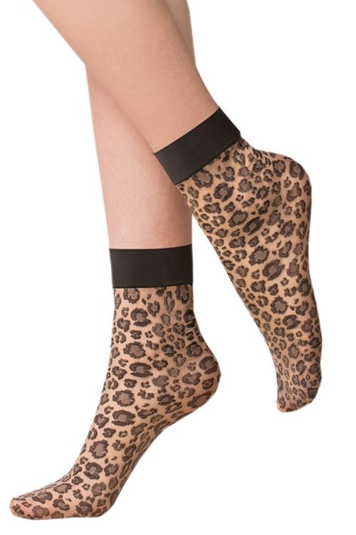 Caty – Damen-Feinsöckchen mit Leopardenmuster – Gabriella