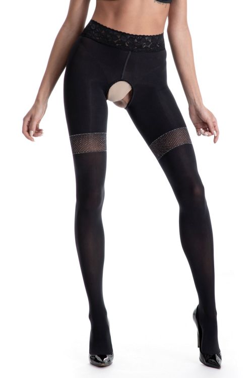 Damenstrumpfhose mit offenem Schritt – Glamour – Amour
