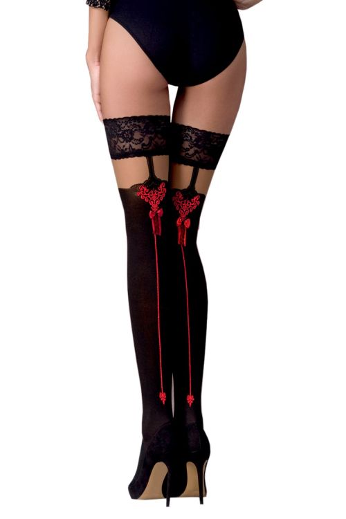 ST117 – Sexy halterlose Strümpfe, blickdicht, schwarz – Passion