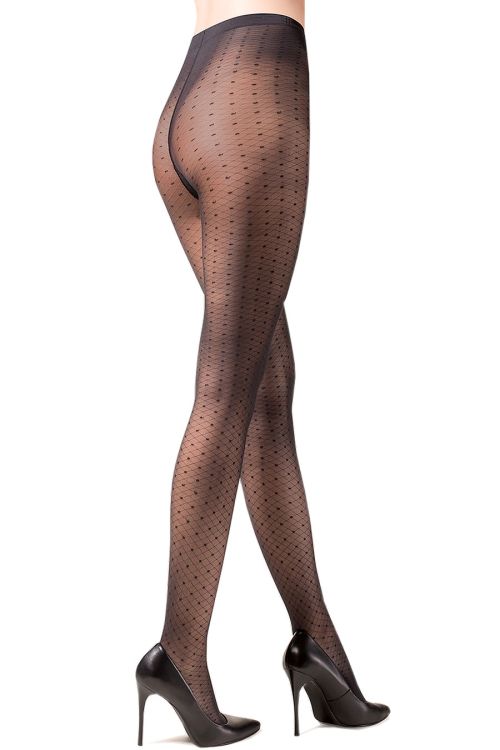 Selena – Fantasie-Strumpfhose mit Netz- und Tupfenmuster – Gabriella