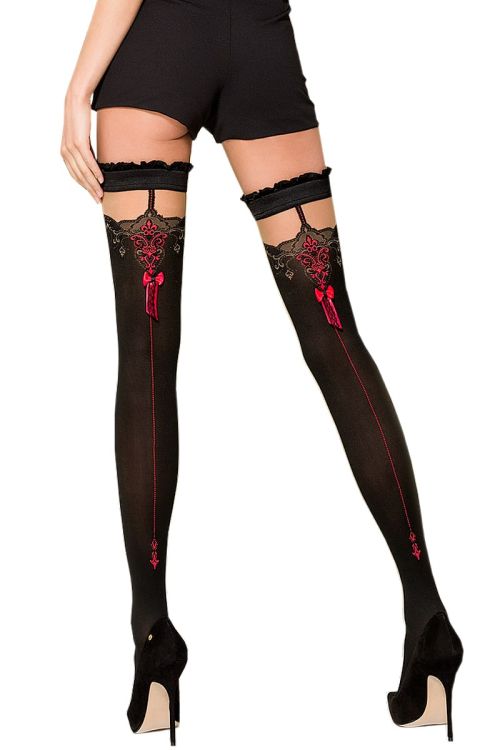 ST100 – Sexy Selbsthaltende Strümpfe mit Naht-Effekt – Passion