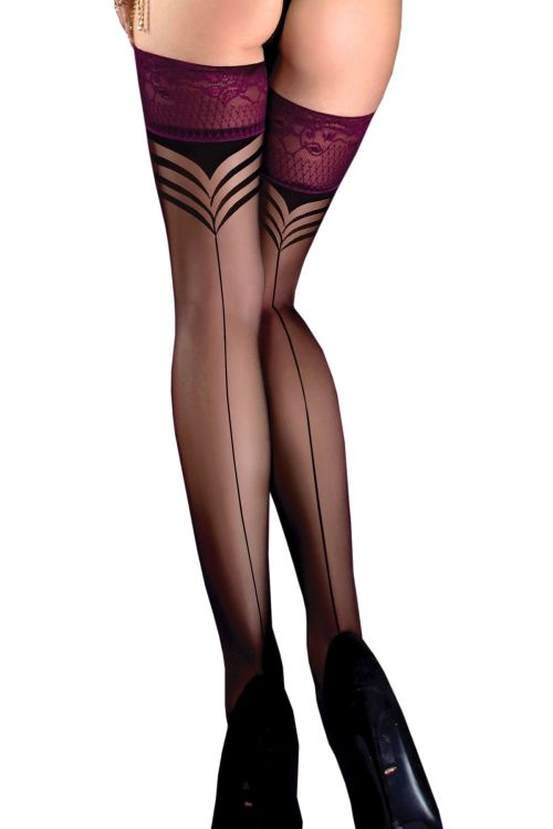 Elegante & sinnliche Halterlose mit Nahtoptik – Schwarz – Ballerina