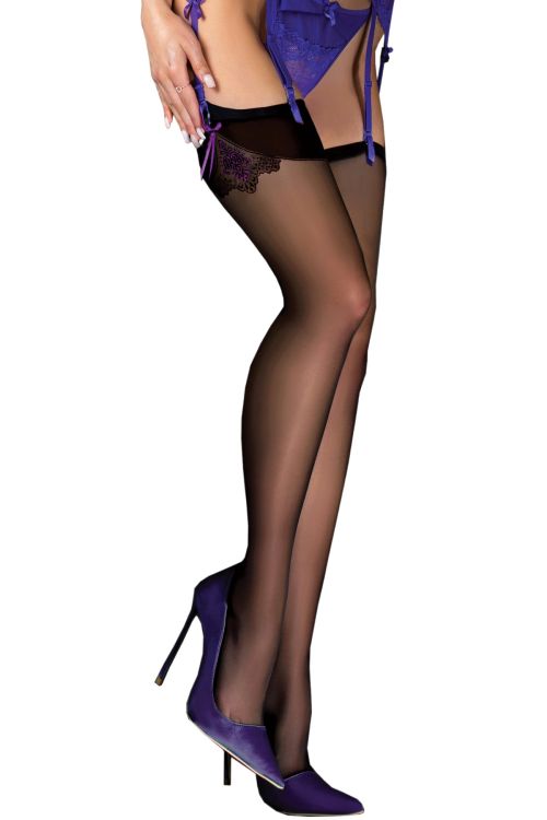 Elegante Schwarze Strümpfe für Strapshalter – Ballerina